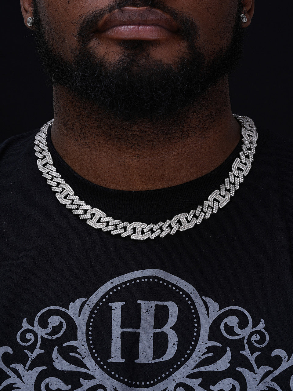 MOISSANITE Figarucci Prong Cuban Link Chain Necklace Iced Out - 925 Silver - 15mm - 18"-30"