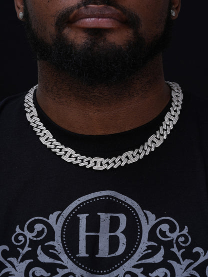 MOISSANITE Figarucci Prong Cuban Link Chain Necklace Iced Out - 925 Silver - 15mm - 18"-30"