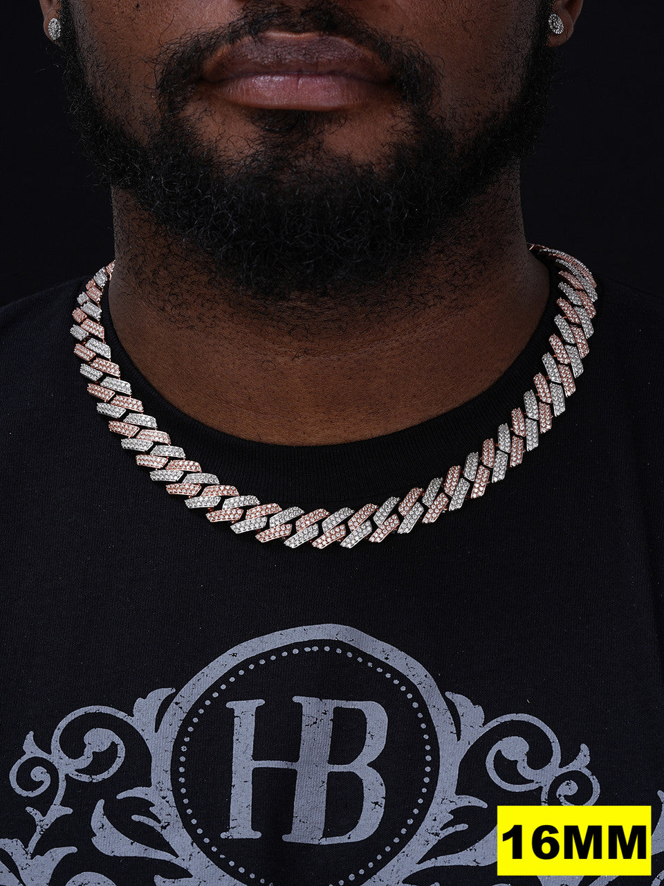 MOISSANITE #1 Bestseller Miami Cuban Link Prong Chain Necklace Iced Out - 14k Rose Gold Vermeil & 925 Silver - 8mm-20mm - 16" - 30"