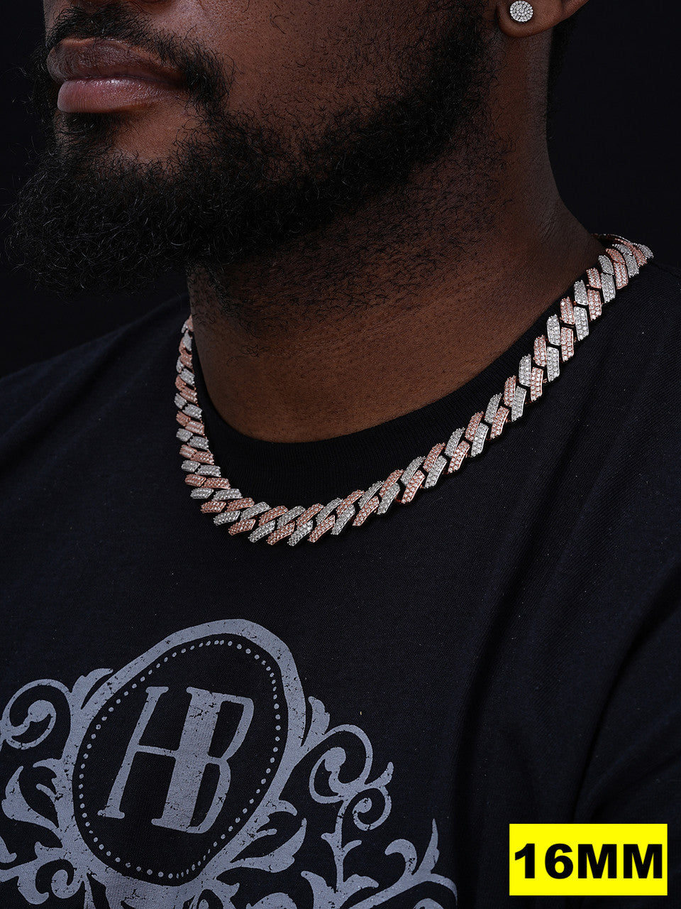 MOISSANITE #1 Bestseller Miami Cuban Link Prong Chain Necklace Iced Out - 14k Rose Gold Vermeil & 925 Silver - 8mm-20mm - 16" - 30"