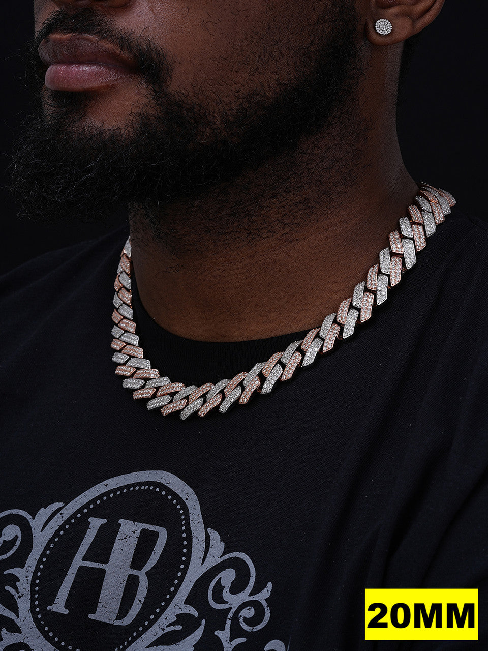 MOISSANITE #1 Bestseller Miami Cuban Link Prong Chain Necklace Iced Out - 14k Rose Gold Vermeil & 925 Silver - 8mm-20mm - 16" - 30"