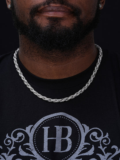 MOISSANITE Rope Chain Necklace Iced Out - 925 Silver - 7.5mm - 16-30"