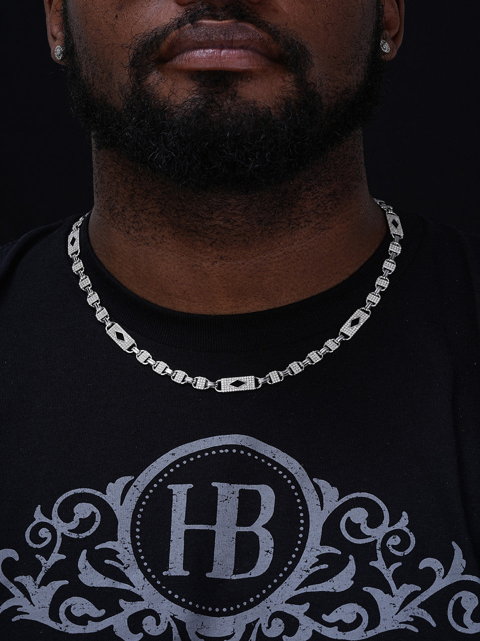 MOISSANITE Valentino Mariner Chain Necklace Iced Out - 925 Silver - 10mm - 16-28"