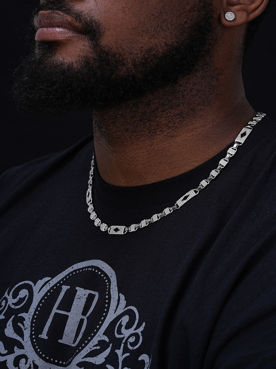 MOISSANITE Valentino Mariner Chain Necklace Iced Out - 925 Silver - 10mm - 16-28"