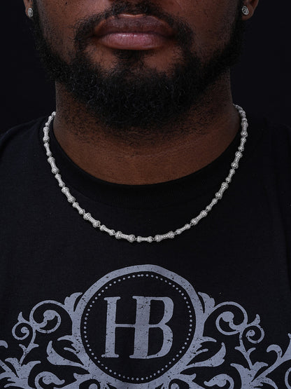 MOISSANITE Custom Bone Link Chain Necklace Iced Out - 925 Silver - 6.5mm - 16-30"