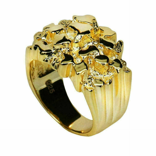 Harlembling Plain Classic Nugget Ring - Same Design Since 2015 - 14k Gold Vermeil 925 Silver