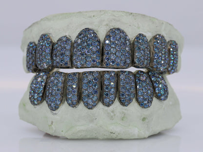 Ice Blue VVS Moissanite Diamond Grillz