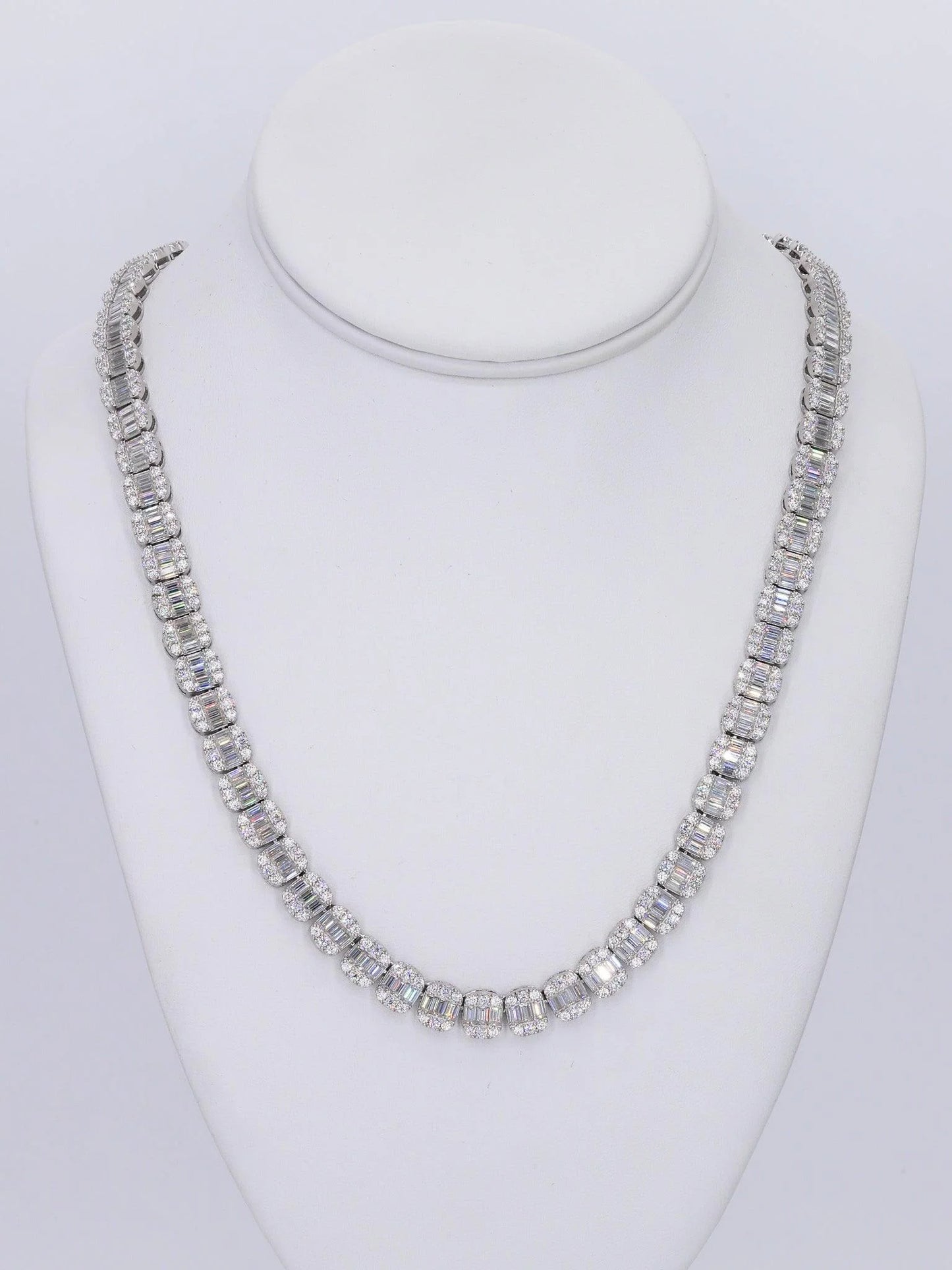 8MM Baguette VVS Moissanite Daimond 22 Inch Chain