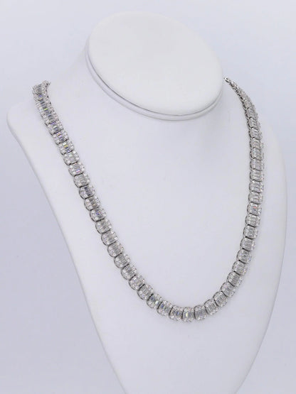 8MM Baguette VVS Moissanite Daimond 22 Inch Chain