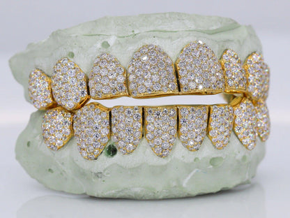 8 ON 8 VVS Moisannite Diamond Grillz