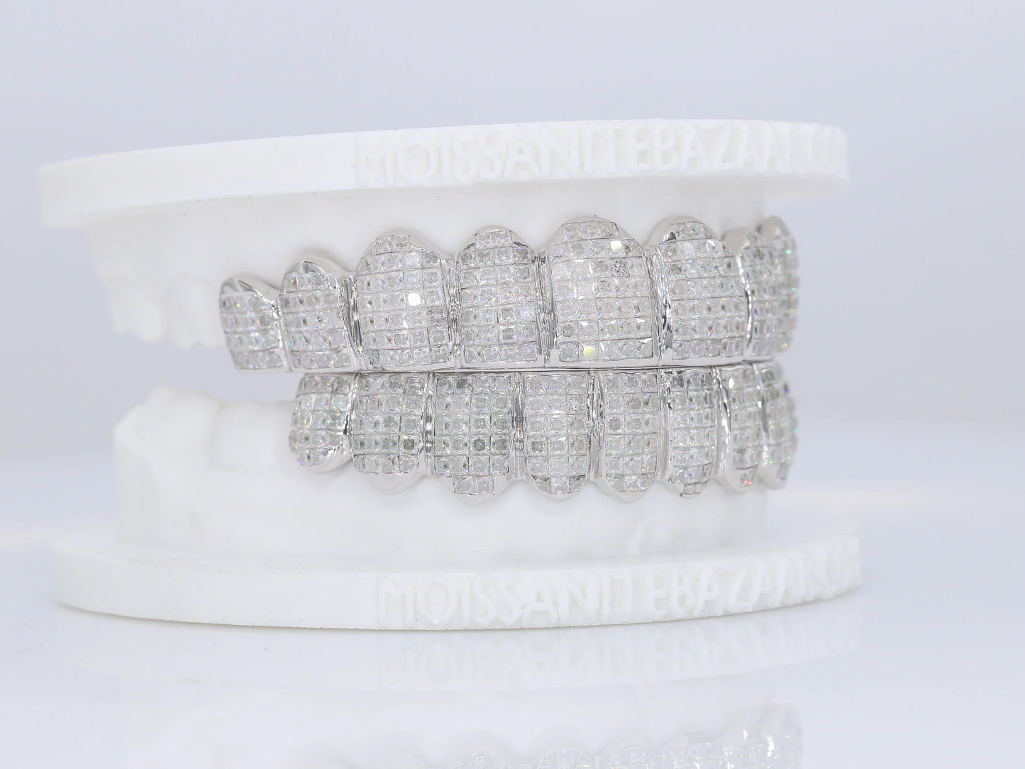 Invisible Set Princess Cut VVS Moissanite Diamond Grillz