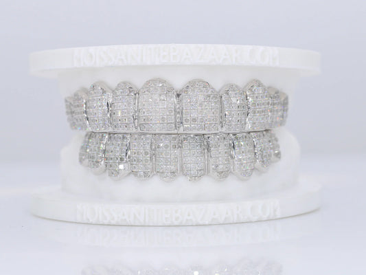 Invisible Set Princess Cut VVS Moissanite Diamond Grillz