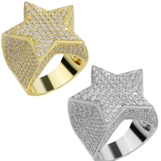 Ice Star Classic - 14k Yellow Gold Vermeil/Natural 925 Silver - CZ Stones