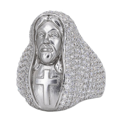 Ice Trapped Jesus Vvs Moissanite Diamond Ring