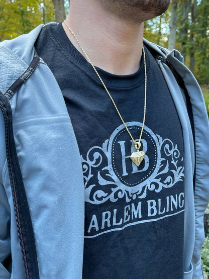 Iced Diamond Shape Bling Pendant Hip Hop Necklace 925 Silver / Gold MOISSANITE