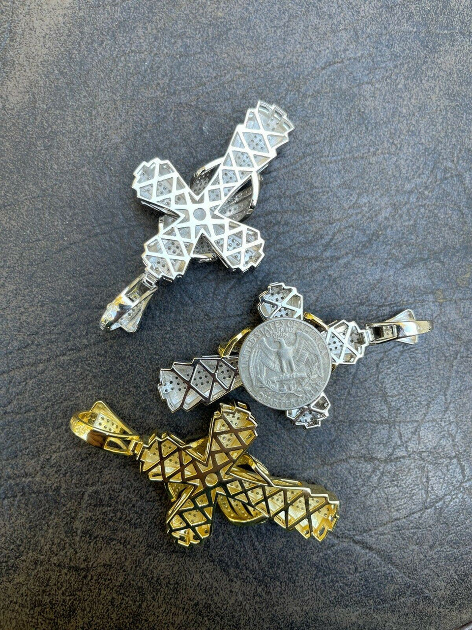 Iced Large Hip Hop Cross Pendant 925 Silver / Gold MOISSANITE Pass Diamond Test