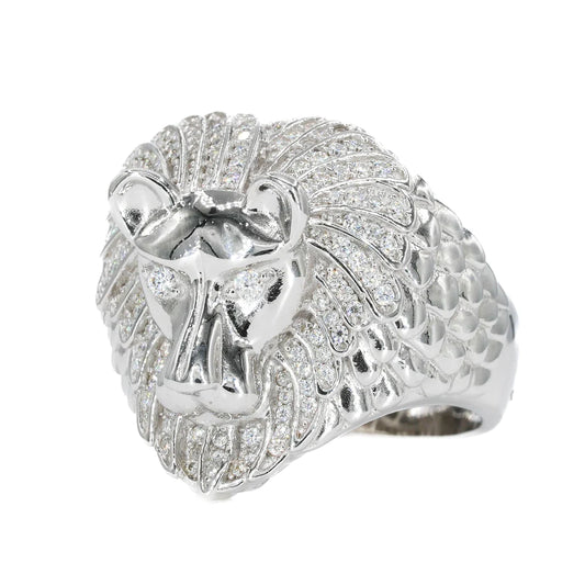 Iced Out Lion Vvs Moissanite Diamond Ring