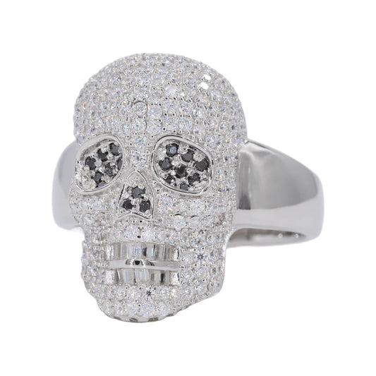 Iced Out Skull VVS Moissanite Diamond Ring