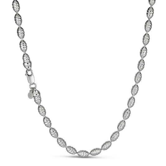 Infinity Rice Link Chain Necklace - 925 Sterling Silver - 18"-30" - 6mm
