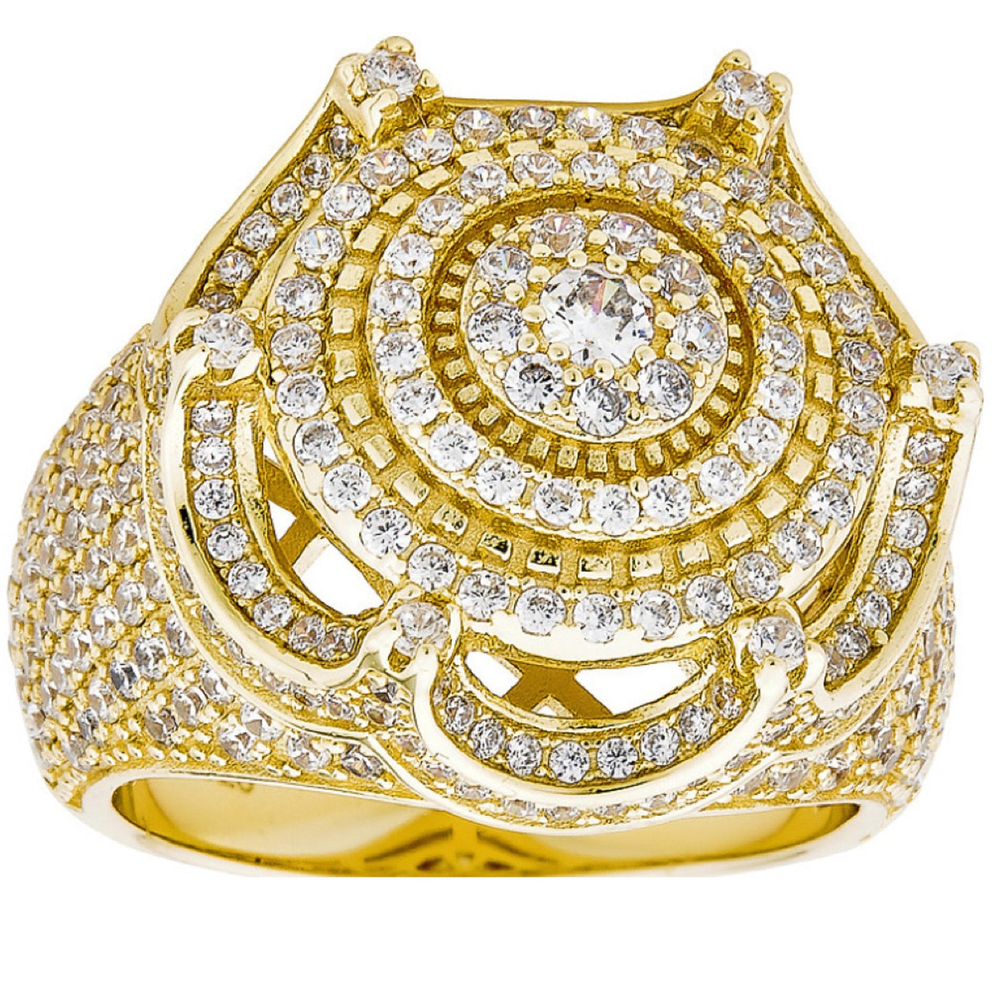 King Crown The Don Hip Hop Ring - 14k Gold Vermeil 925 Silver - CZ Stones