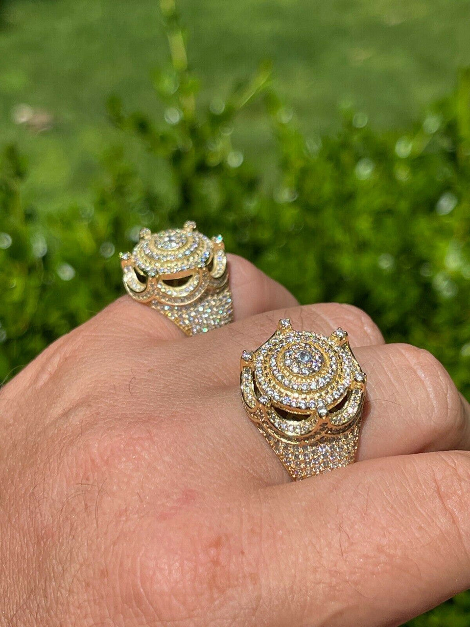 King Crown The Don Hip Hop Ring - 14k Gold Vermeil 925 Silver - CZ Stones