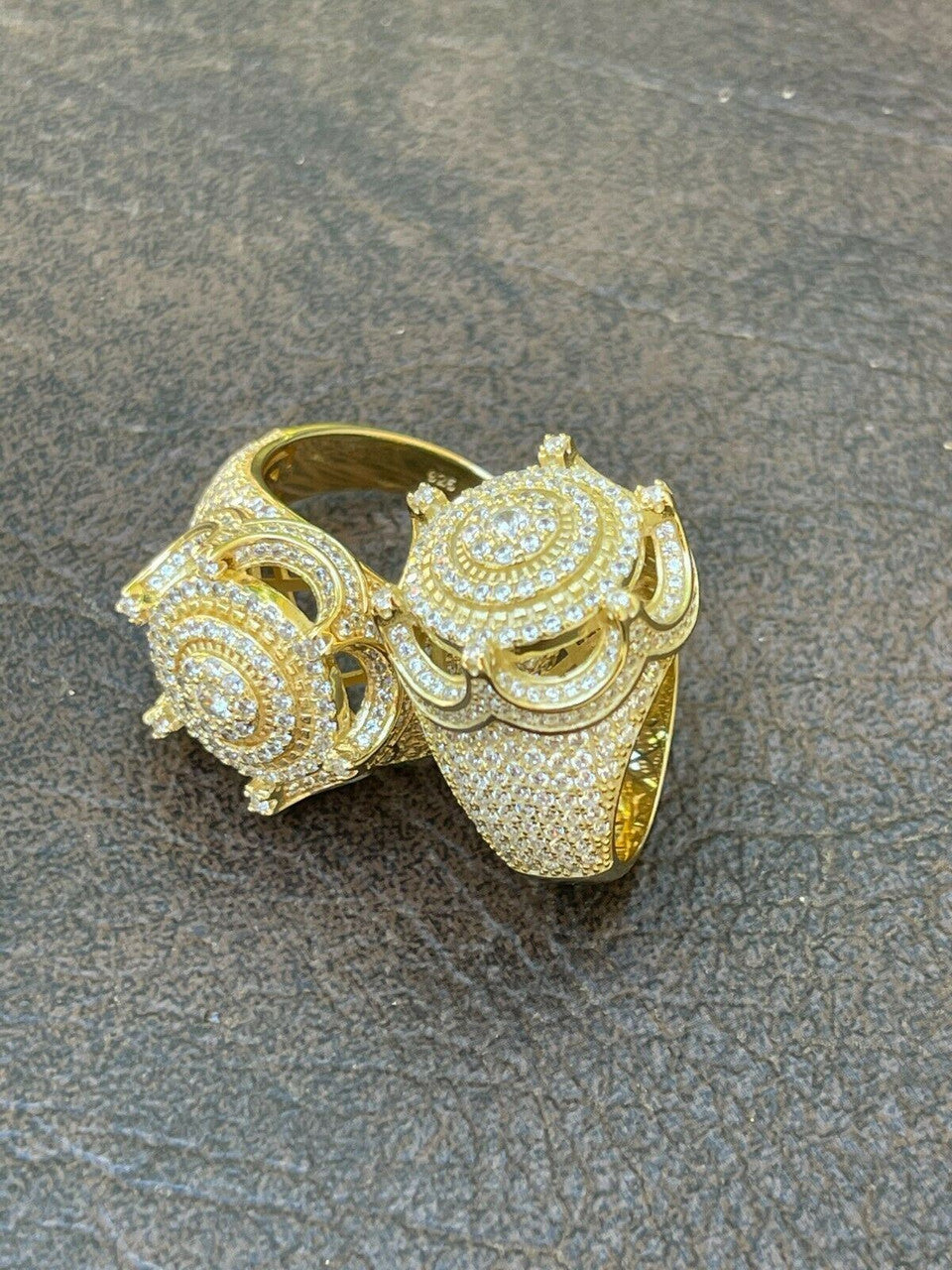 King Crown The Don Hip Hop Ring - 14k Gold Vermeil 925 Silver - CZ Stones
