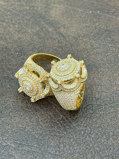 King Crown The Don Hip Hop Ring - 14k Gold Vermeil 925 Silver - CZ Stones