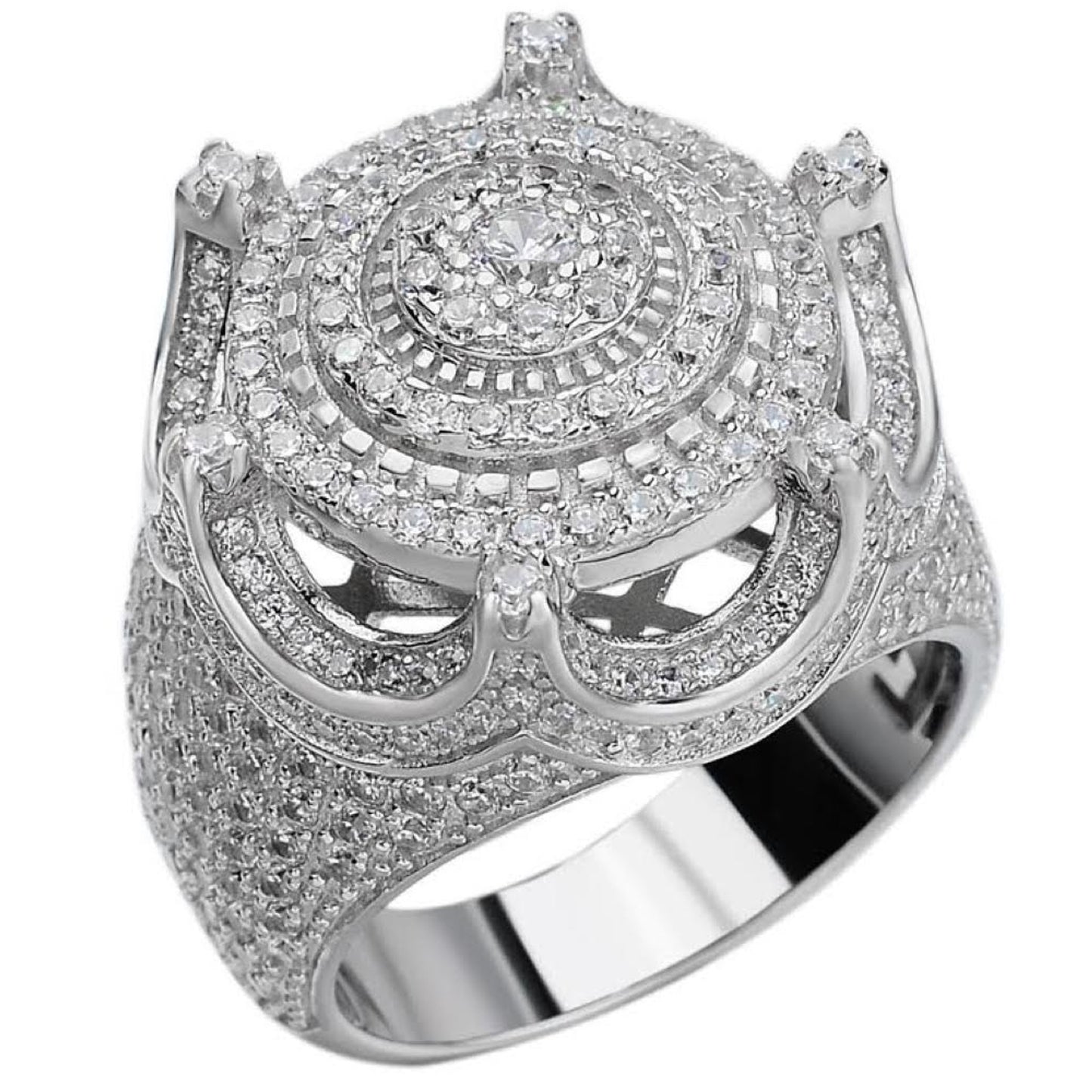 King Crown The Don Hip Hop Ring - 925 Silver - CZ Stones