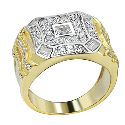 King's Knight Ring - 14k Gold Vermeil 925 Silver - CZ Stones