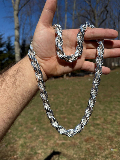 Half Kilo Rope Chain Necklace - 925 Sterling Silver - 18"-30" - 14.5mm