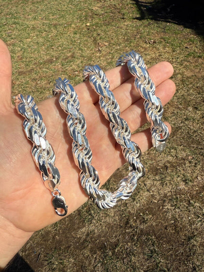 Half Kilo Rope Chain Necklace - 925 Sterling Silver - 18"-30" - 14.5mm