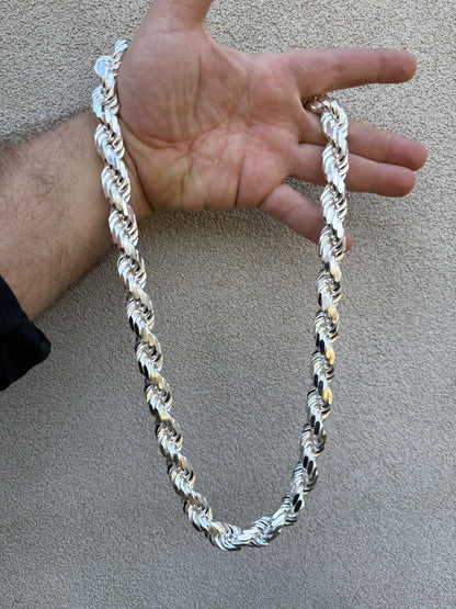 Half Kilo Rope Chain Necklace - 925 Sterling Silver - 18"-30" - 14.5mm