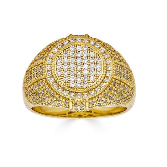 MOISSANITE Always Fresh Iced Out Ring -14k Gold Vermeil 925 Silver