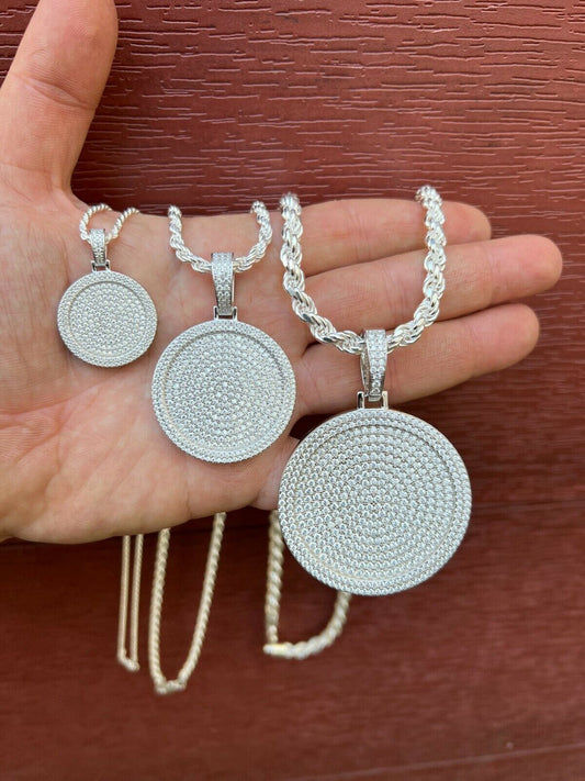 MOISSANITE Dog Tag Out Iced Round Hip Hop Pendant Necklace Pass Diamond Tester