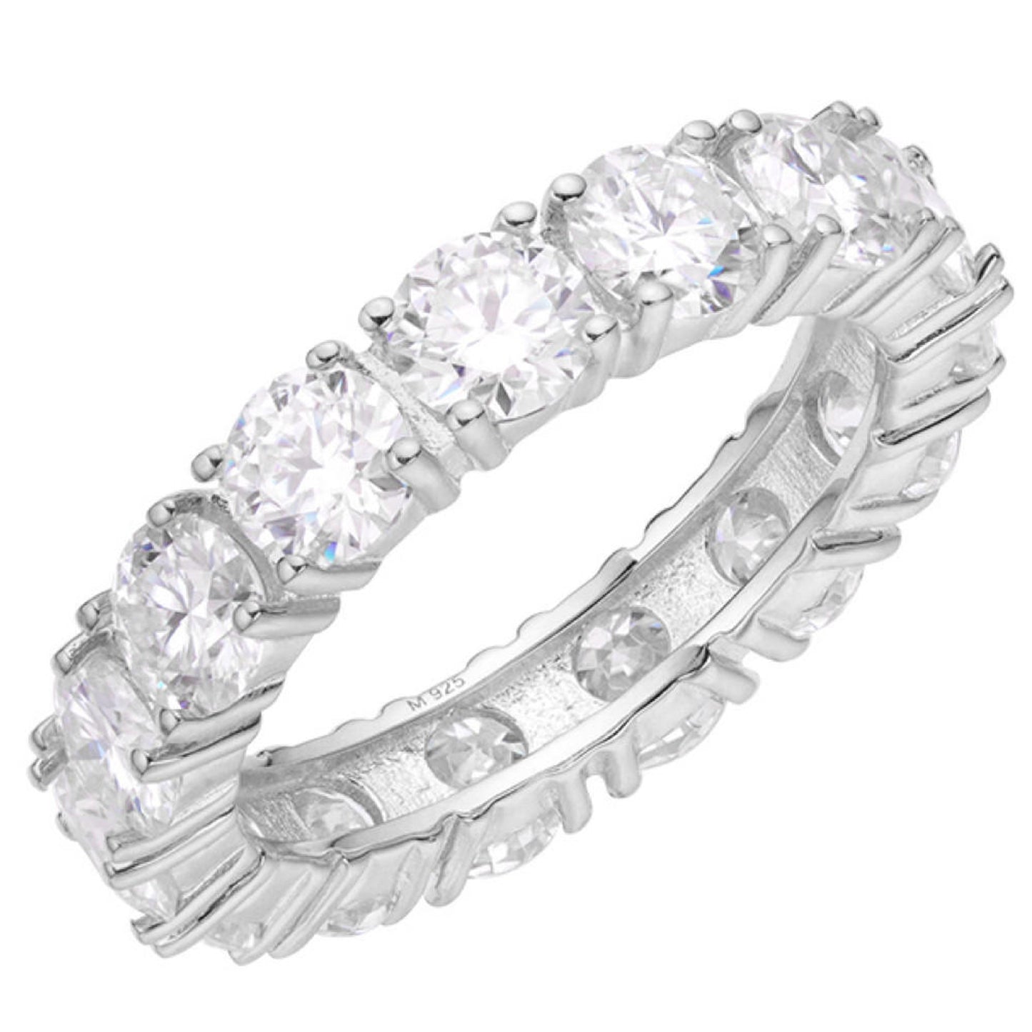 MOISSANITE Full Eternity Wedding Band Ring - 925 Silver - 2mm-5mm