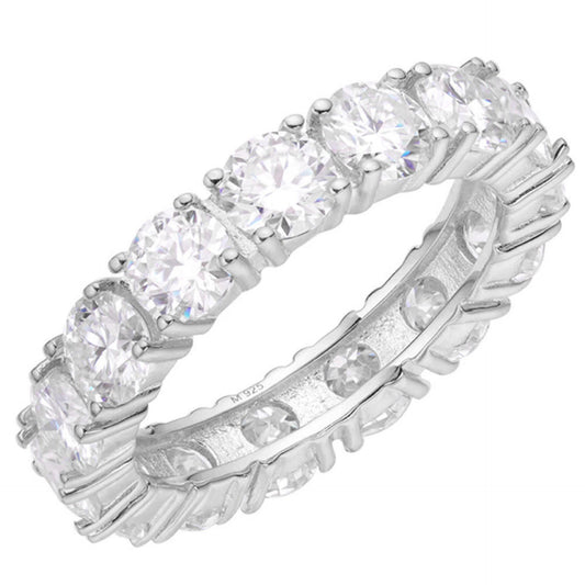 MOISSANITE Full Eternity Wedding Band Ring - 925 Silver - 2mm-5mm