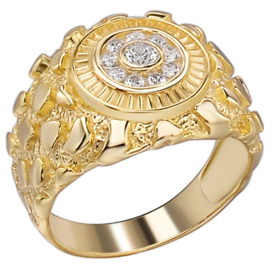 MOISSANITE Gold Rush Nugget Ring - 14k Gold Vermeil 925 Silver