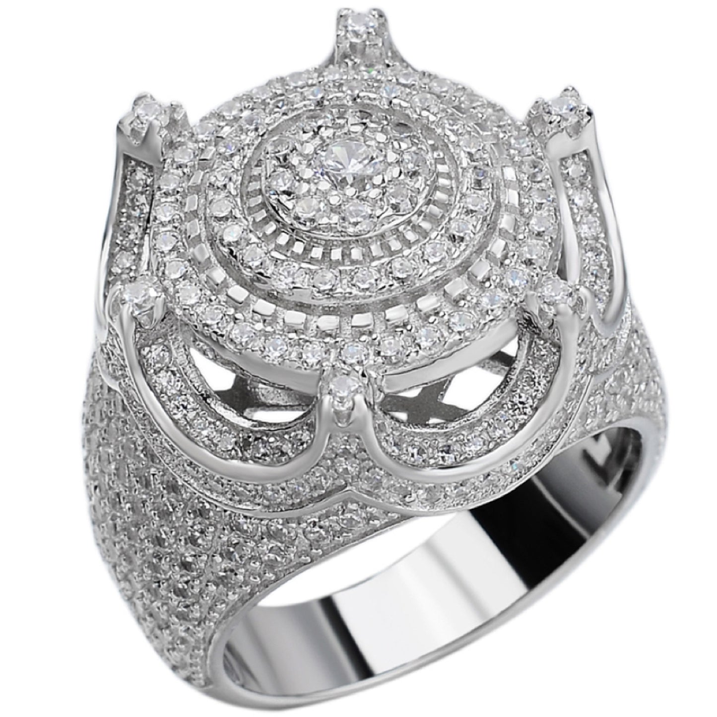 MOISSANITE King Crown The Don Hip Hop Ring - 925 Silver