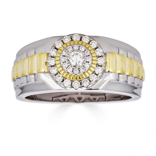 MOISSANITE Mens 14k Gold Plated Real 925 Silver Iced Presidential Ring Hip Hop