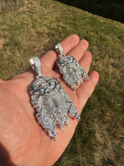 Real 925 Sterling Silver MOISSANITE Jesus Piece Iced Pendant Pass Diamond Tester