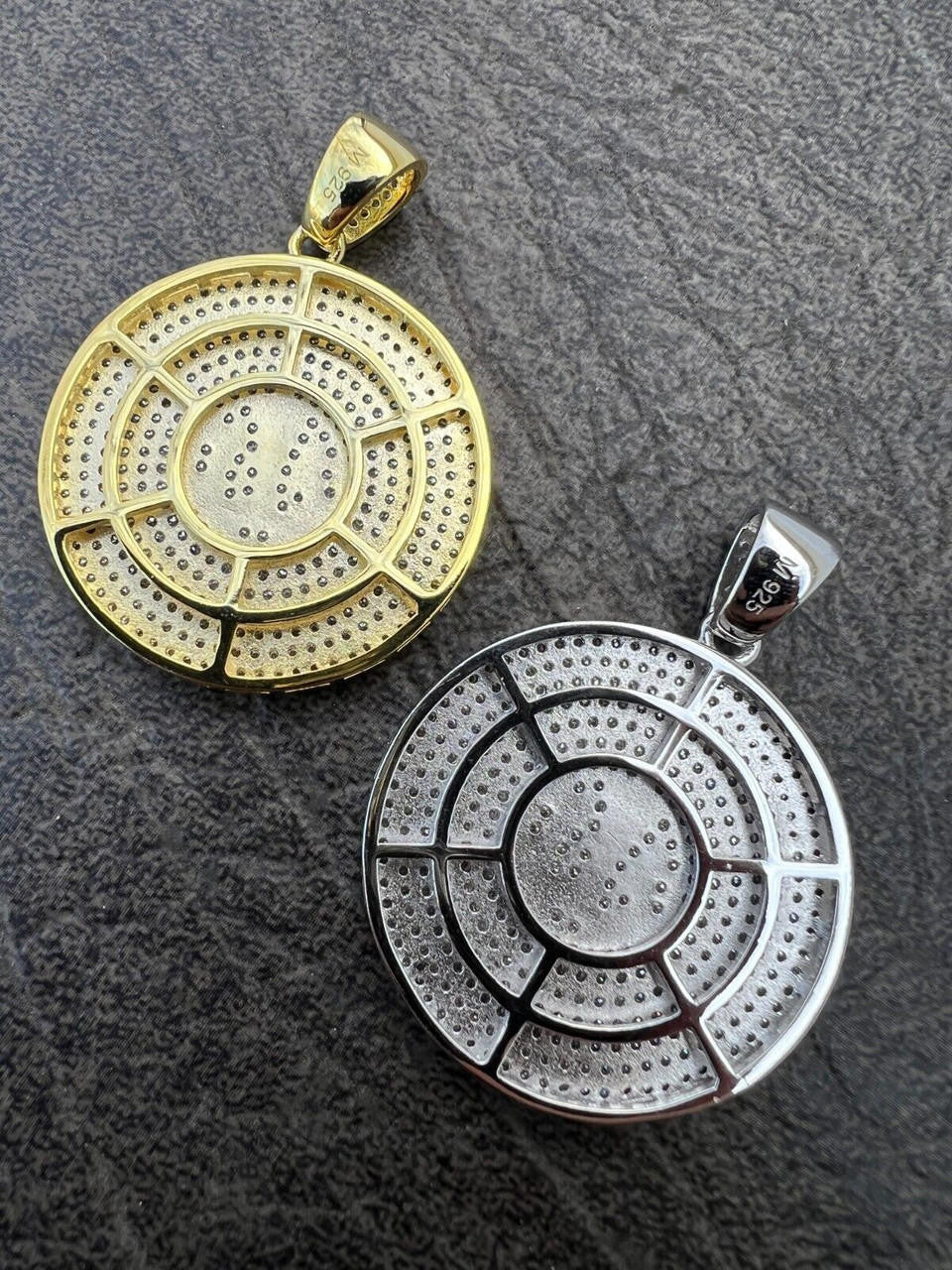 MOISSANITE Real Silver / Gold Allah Medallion Islamic Necklace Pass Diamond Test