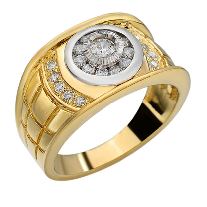 MOISSANITE Simple Ring Harlembling Classic Since 2015 - 14k Gold Vermeil 925 Silver Two Tone