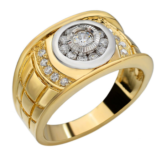 MOISSANITE Simple Ring Harlembling Classic Since 2015 - 14k Gold Vermeil 925 Silver Two Tone