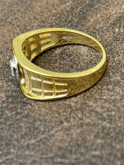 MOISSANITE Simple Ring Harlembling Classic Since 2015 - 14k Gold Vermeil 925 Silver Two Tone