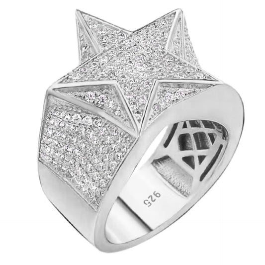 MOISSANITE Super Star Ring - 925 Silver