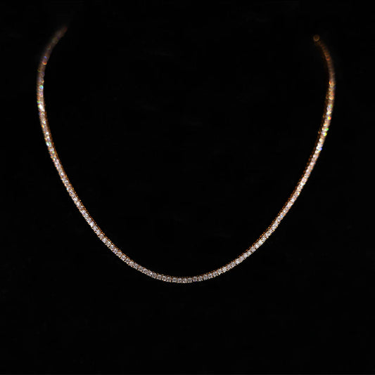 Micro Tennis Necklace (Gold)