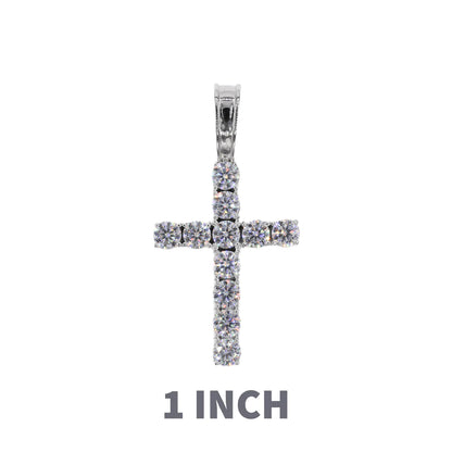 Tennis Cross VVS Moissanite Pendant