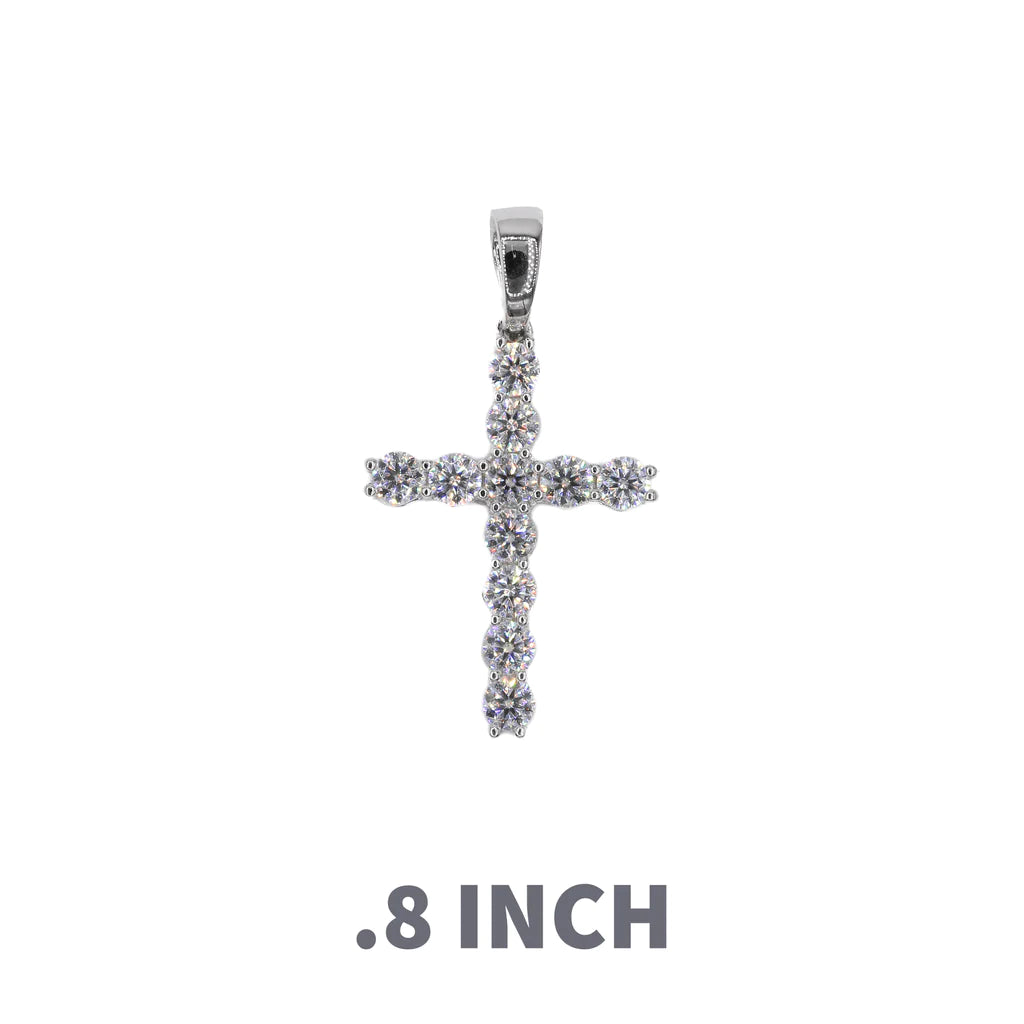 Tennis Cross VVS Moissanite Pendant