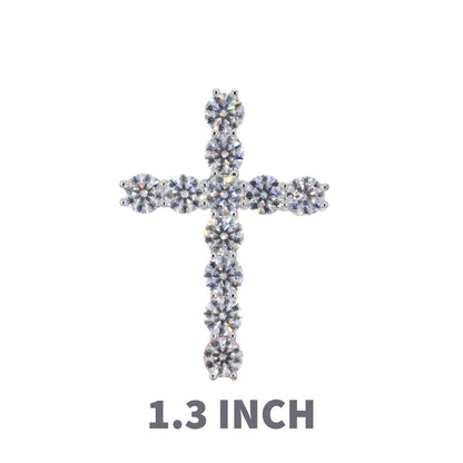 Tennis Cross VVS Moissanite Pendant