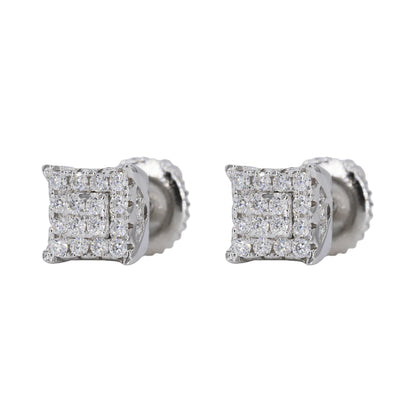 Pointed Square Iced Out VVS Moissanite Daimond Earrings